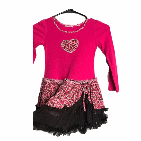 Girl Code | Pink Animal Print Black Tulle Dress - Picture 1 of 8